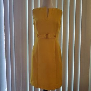Yellow belt-front dress